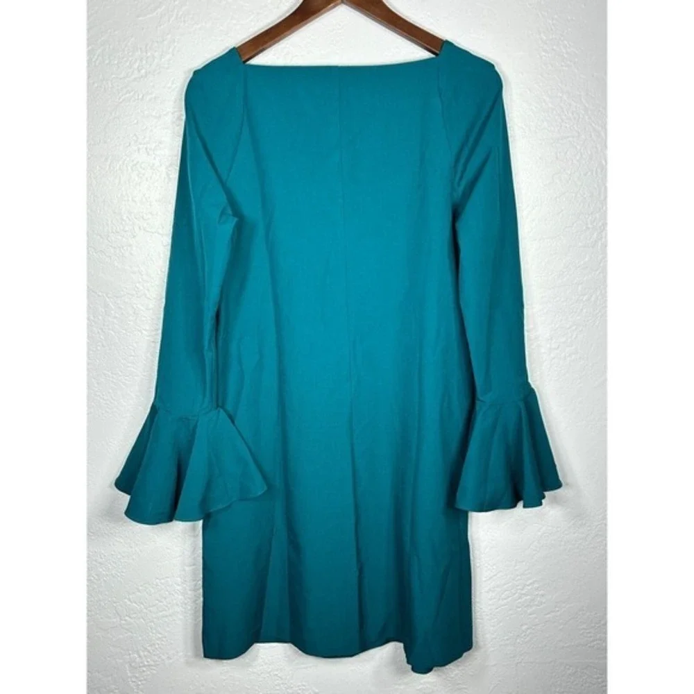Banana Republic Teal Square Neck Bell Sleeve Shift Dress Size S - Picture 8 of 8